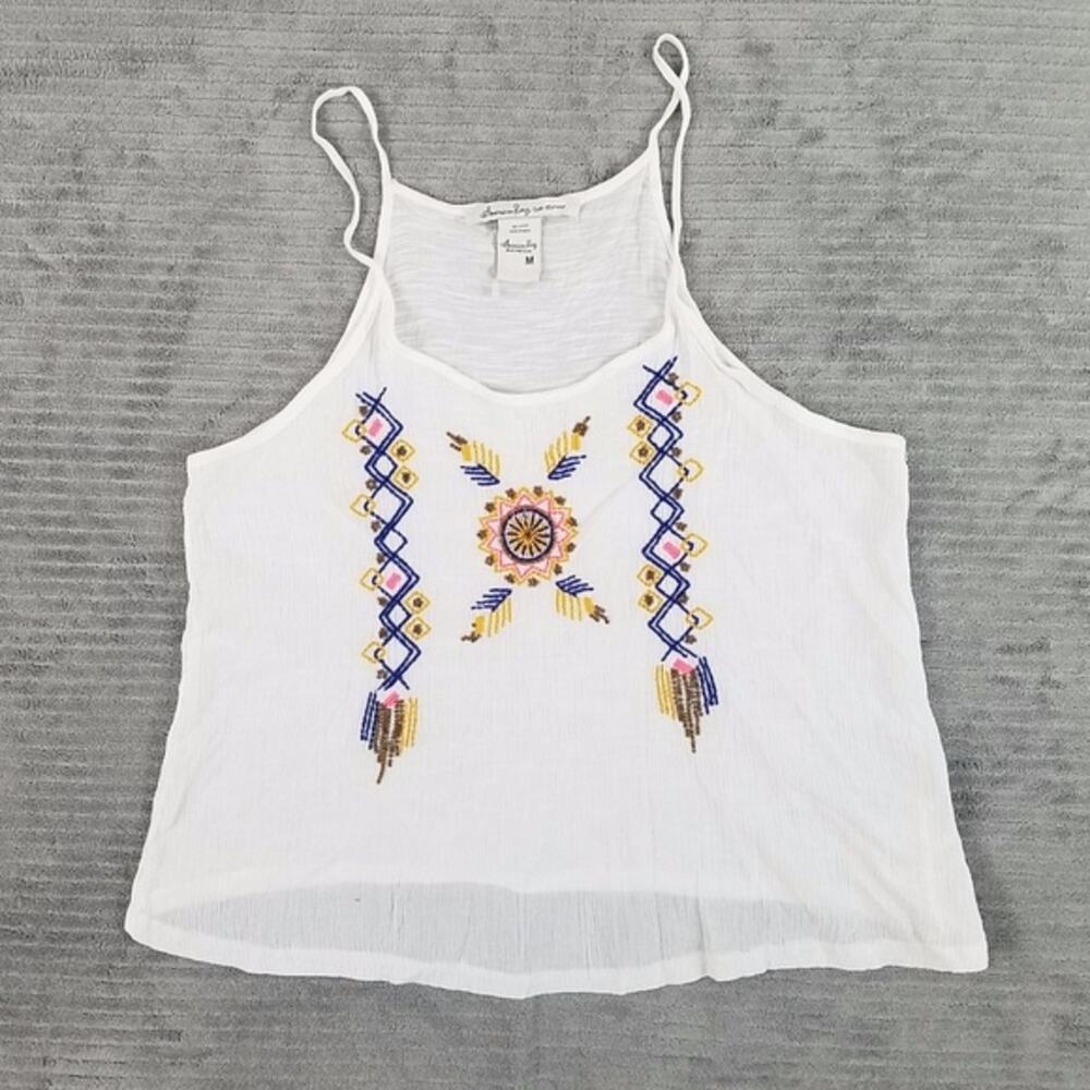 NWOT American Rag White Embroidered Tank Top Women's Size Medium